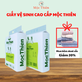 Combo 2 bịch 18 cuộn giấy vệ sinh Mộc Thiên cuộn 4 lớp dày mịn tan trong nước
