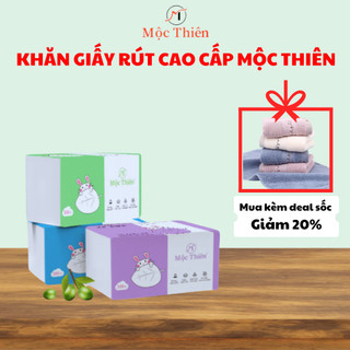 Combo 3 gói khăn giấy ăn Mộc Thiên 300 tờ 4 lớp cao cấp khăn giấy rút bỏ túi tiện lợi