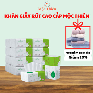Thùng giấy ăn 20 gói giấy rút lụa gói lớn Mộc Thiên  420 tờ 4 lớp siêu dai dày mịn
