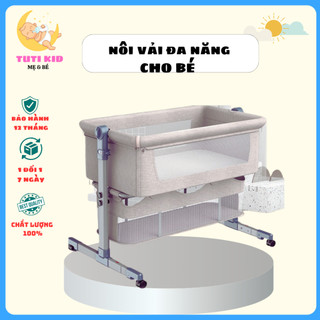 [ NÔI + MÀN + NỆM + GIÁ ĐỂ ĐỒ ]  NÔI SƠ SINH GẤP GỌN, CÓ GIÁ ĐỂ ĐỒ, DI CHUYỂN TIỆN LỢI CHO BÉ