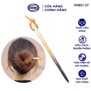 Trâm cài tóc thắt nút bằng sừng hahanco tôn lên vẻ đẹp thanh lịch quý phái