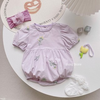 Body thô tím hoa thêu tay bồng 2420