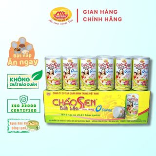 Cháo sen bát bảo minh trung không đường thùng 24 lon - csbb 0 đường 24