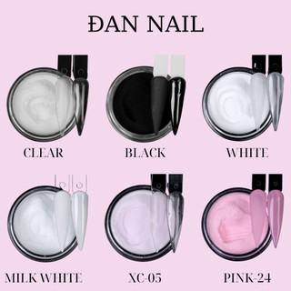 Bột đắp móng, nặn hoa white, clear, black, milk white, pink, nude, xc-05 hũ 10g, 30g, 50g