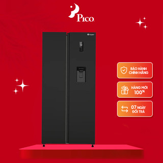Tủ lạnh side by side CASPER Inverter 458lít RS-460PBW màu đen - Tủ lạnh lấy nước ngoài - Bảng điều khiển cảm ứng - 2024