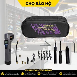  COMBO MÁY BƠM PIN + BỘ VÁ XE STOP&GO
