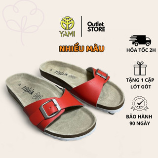 Dép đế trấu nữ quai ngang thắt eo, Dép birken đế trấu quai ngang có khóa điều chỉnh, Dép hàng hiệu xuất dư YAMI shop