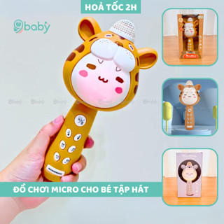 Đồ chơi Micro hát karaoke cho bé nhiều chức năng kết nối Bluetooth 9BABY mẫu hổ vàng