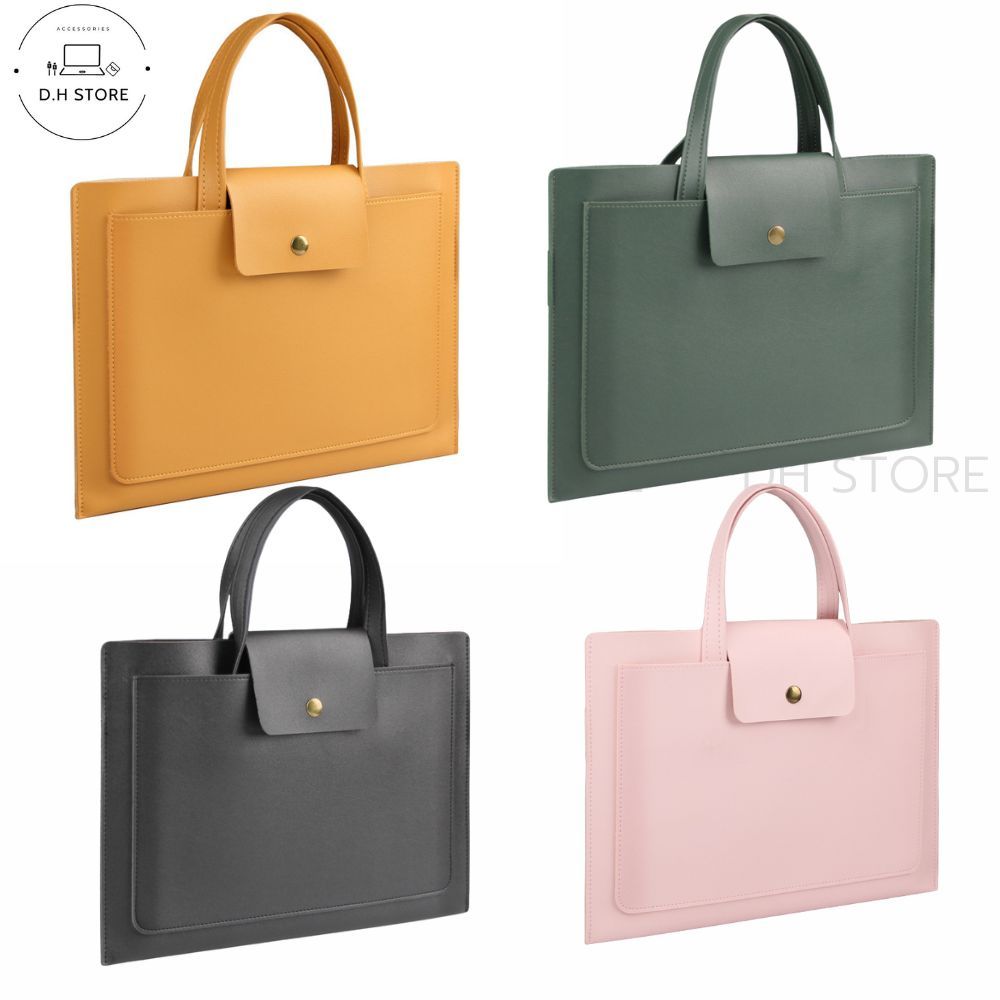 Túi da đựng laptop/macbook túi xách công sở 13.3/14/15/16 inch da PU thời trang nhiều màu sang trọng