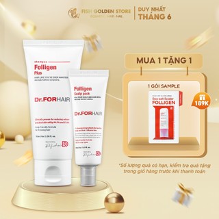 Combo gội xả hỗ trợ mọc tóc giảm rụng tóc nuôi dưỡng da đầu Dr.FORHAIR Plus 100ml x Scalp Pack 50ml
