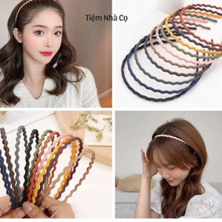 Bờm/Băng Đô Cài Tóc Trơn/Gợn Sóng Nhựa Dẻo Nhiều Màu Có Răng Chống Trượt Phụ Kiện Tóc Cả Nam và Nữ