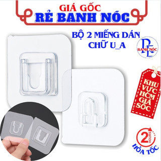 Miếng Dán Tường Chữ U - A Trong Suốt Gắn Kệ Chịu Lực Cao - Miếng Dán Kệ Nhà Tắm, Nhà Bếp Dự Phòng