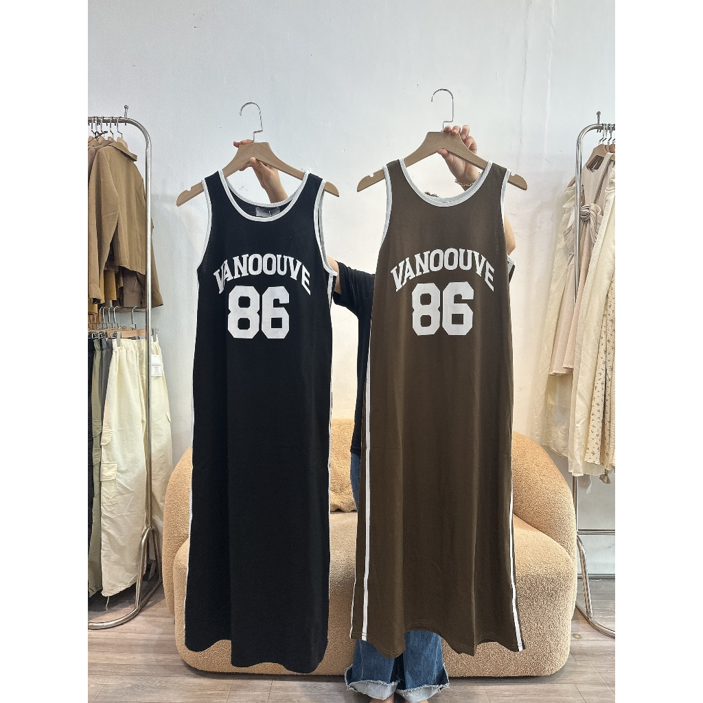 [PORO Clothing] 099 váy sát nách viền in