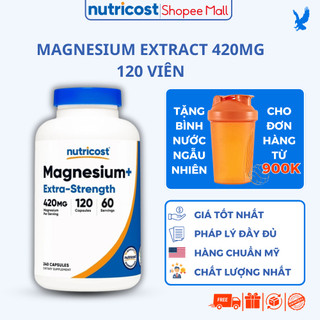 Hoạt chất Magie giảm căng thẳng, giúp ngủ ngon Nutricost Magnesium+ Extra Strength 420 mg 120 viên