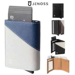 Ví Đựng Thẻ Thông Minh Eclipse, Ví Nam Da Bò Saffiano Cao Cấp, Gập Ba Mini Nhỏ Gọn Chính Hãng Jenoss