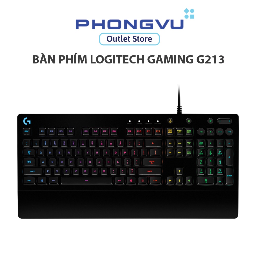 Bà̀n phím giả cơ Logitech Gaming G213 (Đen) - Bảo hành 24 tháng
