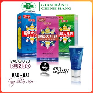Bao cao su runbo extra gân gai lớn kéo dài thời gian - hộp 6 cái 6 kiểu