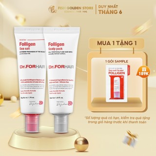 Bộ Muối Tẩy Tế Bào Chết Da Đầu Và Dầu Xả Nuôi Dưỡng Nang Tóc Hỗ Trợ Giảm Gàu Ngứa Dr.FORHAIR