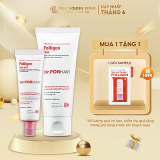 Combo dầu gội đầu giảm rụng tóc, muối tẩy tế bào chết da đầu Dr.FORHAIR Plus x Sea Salt Scaler