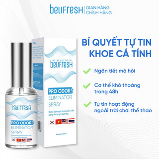 Xịt khử mùi toàn thân beufresh giúp ngăn tiết mồ hôi,khử mùi cơ thể không gây ố vàng áo 30ml