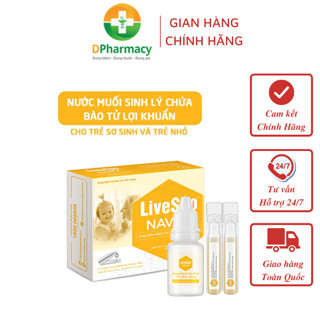 Nhỏ mũi nước muối sinh lý bào tử lợi khuẩn LiveSpo Navax sơ sinh hỗ trợ giảm viêm mũi