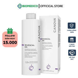 CANOVA RIVESCAL DS - SOOTHING SHAMPOO / Dầu gội làm dịu da, ngăn ngừa tiết bã nhờn dành cho da bị kích ứng, da gàu 200ml