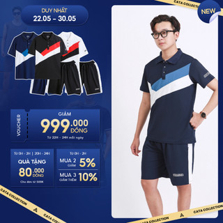 Bộ nam thể thao mùa hè Cata Collection trẻ trung chất liệu cotton CVC 4 chiều lỗ khí thông thoáng thấm hút mồ hôi CT.13