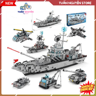 [1560 chi tiết] Đồ chơi lắp ráp Tàu Chiến Hải Quân 25 cách lắp và 8 mô hình chiến hạm hàng rep 1:1