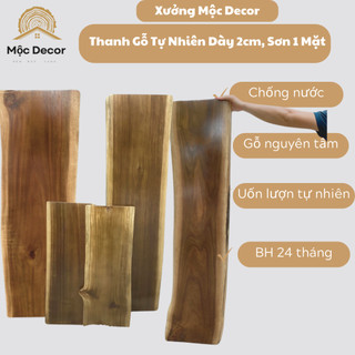 Thanh gỗ tự nhiên nguyên tấm đã sơn Pu 1 mặt, làm biển hiệu, đóng đồ trang trí