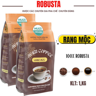 Cà phê hạt nguyên chất, rang mộc robusta 100%
