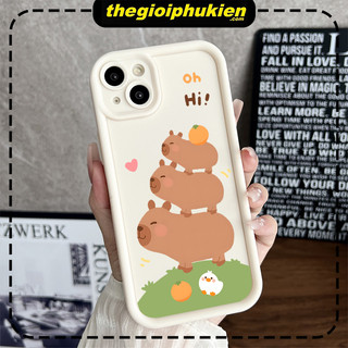 Ốp lưng iphone viền cao chống sốc Capybara cute dành cho ip 6/7/8/plus/x/xr/xs/11/12/13/14/15/pro max - dc2018