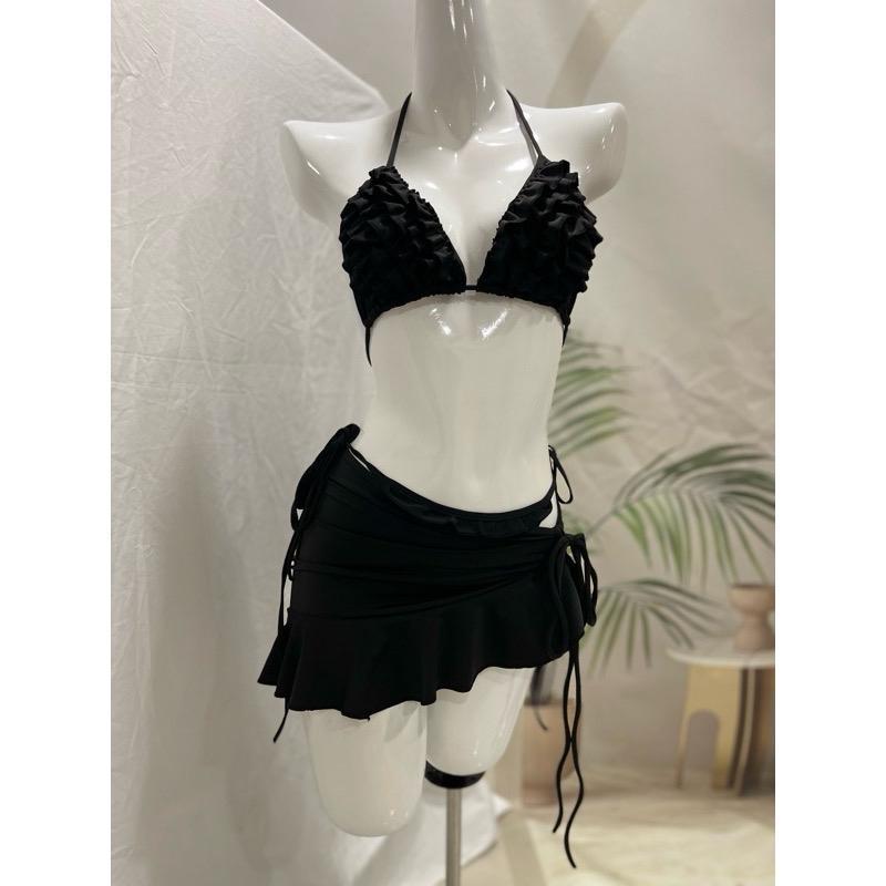 Đồ bơi bikini đi biển ba mảnh bèo Thiết kế,kèm  váy nhún sang chảnh, HÀ BIKINI | BigBuy360 - bigbuy360.vn