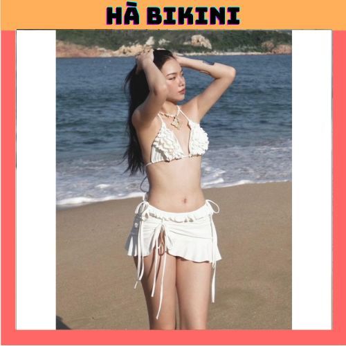 Đồ bơi bikini đi biển ba mảnh bèo Thiết kế,kèm  váy nhún sang chảnh, HÀ BIKINI | BigBuy360 - bigbuy360.vn