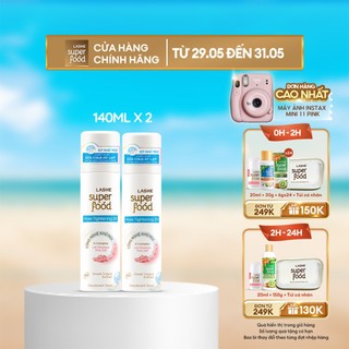 Combo 2 Xịt khử mùi LASHE SUPERFOOD se khít lỗ chân lông 140mlx2