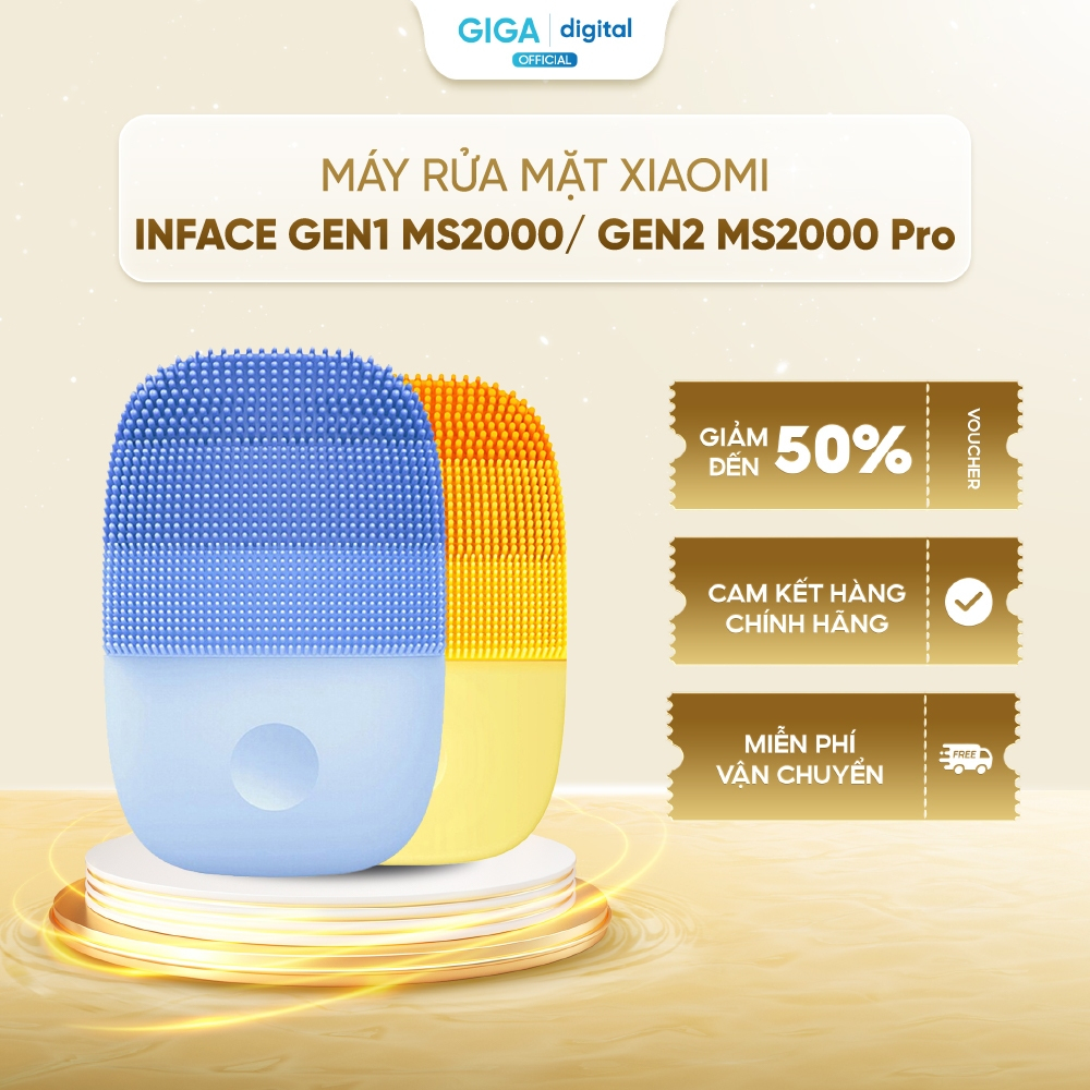 Máy Rửa Mặt Xiaomi Inface Gen1 Ms2000/ Gen2 Ms2000 Pro - Tới 5 Chế Độ Rung Làm Sạch Da Mặt