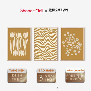 Tranh treo tường tráng gương SET3 của REICHTUM - Phòng khách/ Nhà ngủ/ Decor/ Chất vải canvas