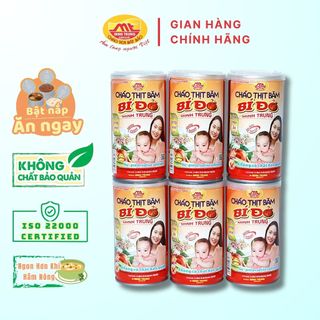 Cháo thịt băm bí đỏ minh trung combo 6 lon - ctbbd 6