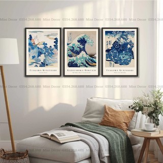 Tranh Kanagawa Hokusai - Tranh Canvas Treo Tường Nhật Bản Trang Trí Nhà Đẹp, Hiện Đại