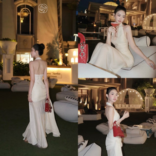 ĐẦM MAXI YẾM CỘT HÔNG <freesz 84/67/90 & ảnh thật>