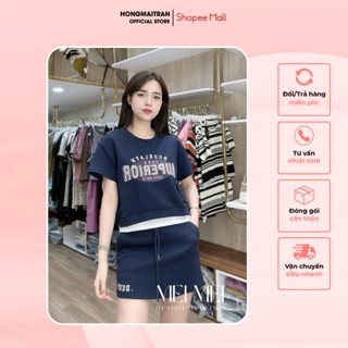  Set đồ nữ áo phông phối chân váy dáng ngắn trẻ trung năng động phong cách thời trang Hong Mai Tran ST13737 