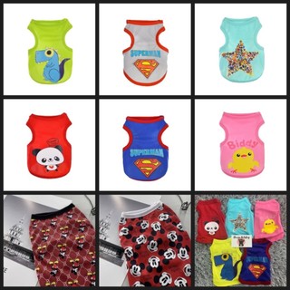 Áo thun ba lỗ hoạt hình cartoon cho chó mèo thú cưng (Lông xù, xoăn, nhiều, dài lấy lớn hơn 1 size so với bảng size)