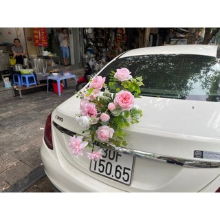 Hoa lụa trang trí đuôi xe cưới HL-BD-0020, hoa lụa (hoa giả) bền đẹp mới