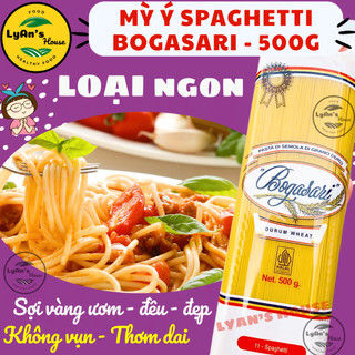 Mì ý spaghetti bogasari - 500g mỳ ý sợi tròn đẹp dai thơm ngon hợp sốt cà chua phô mai an phát phát ly house