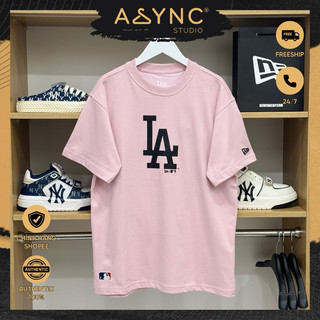 (Auth) Áo Thun New Era x MLB LA Los Angeles Dodgers Basic Big Logo Màu Hồng CODE: 12147609 - Async Studio