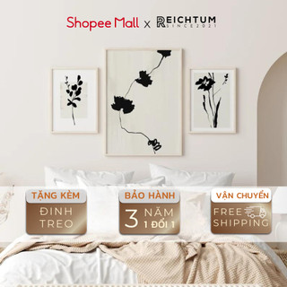 Tranh treo tường tráng gương SET3 của REICHTUM - Decor phòng ngủ/ Chất vải canvas/ Độ bền cao