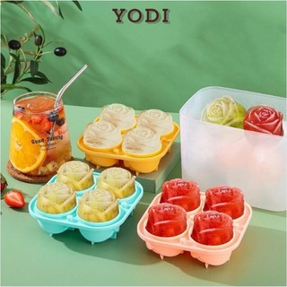 Khay Làm Đá , Khuôn Silicone Làm Đá Viên Hình Hoa Hồng , khuôn làm thạch trang trí đồ uống tủ lạnh