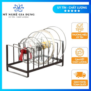 Kệ Nắp Vung Xoong Nồi 7 Ngăn Chất Liệu Thép Carbon Sơn Tĩnh Điện Cao Cấp