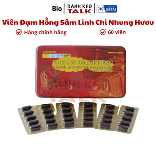 Viên Đạm Hồng Sâm Linh Chi Nhung Hươu 60 viên Bio Hàn Quốc, Date Mới Nhất