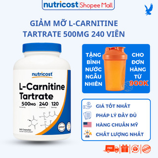 Giảm mỡ Nutricost L-Carnitine Tartrate 500mg 240 viên giúp đốt mỡ hiệu quả