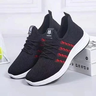 Giầy thể thao nữ dây buộc 2 màu đế 3cm, Giày đi bộ, Đánh bóng chuyền, Tập dưỡng sinh - Giày Nữ D09